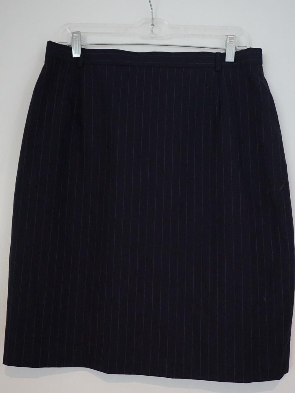 Escada Navy Pinstripe Pencil Skirt